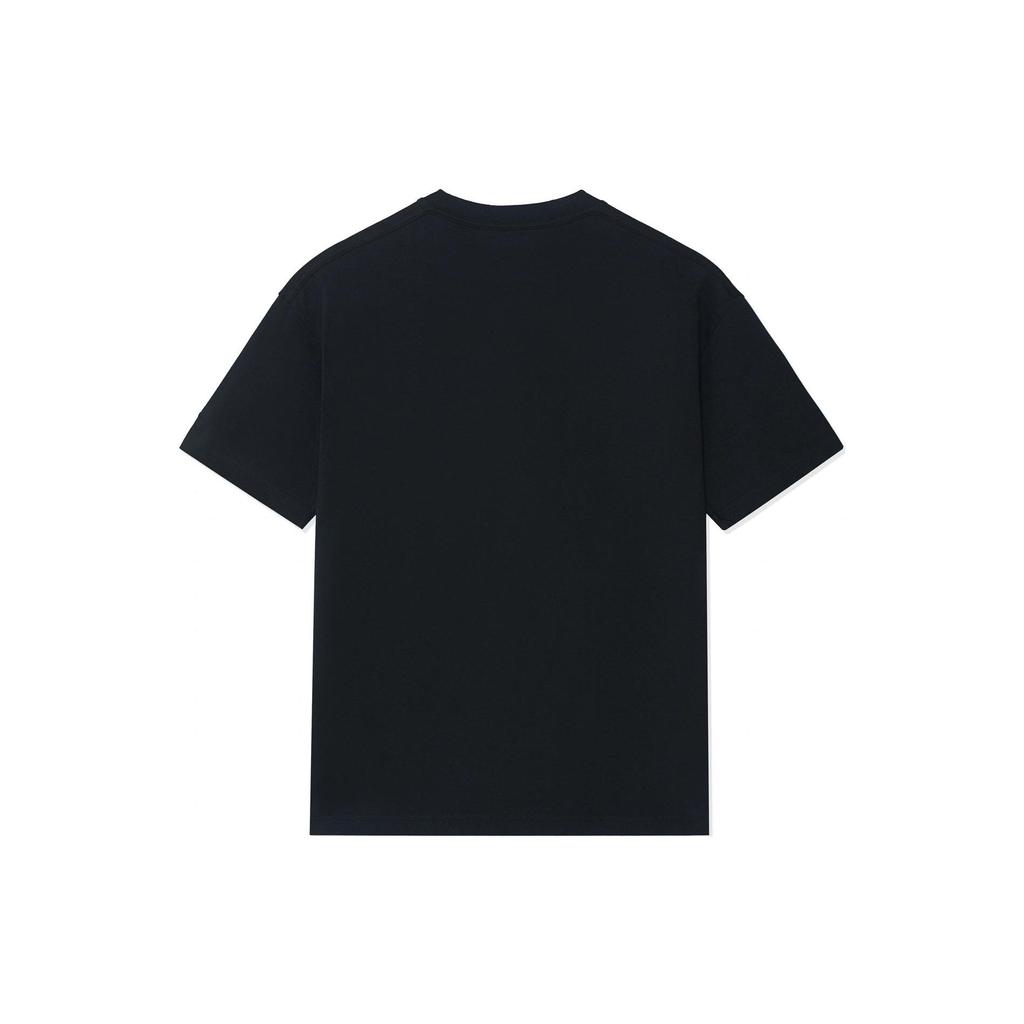 Li Ning Skateboard Series Letter Print Round Neck Short Sleeve T-Shirt Unisex Tops Black AHSS851-2