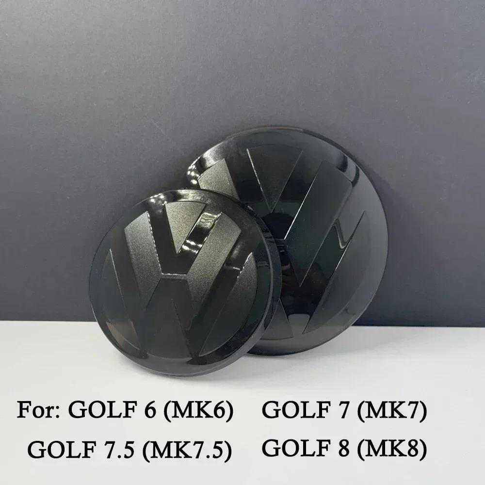2pcs Front and Rear Emblem For VW Golf 6/Golf 7/Golf 7.5/Golf 8 Not Affect ACC Modified Black Label Flat Mirror Logo Sticker zf0