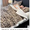Winter Milk Flannel Blanket 3-piece Set Thickened Quilted Warm Office Nap Blankets Single Double Soft Plush Comforter Pillowcase