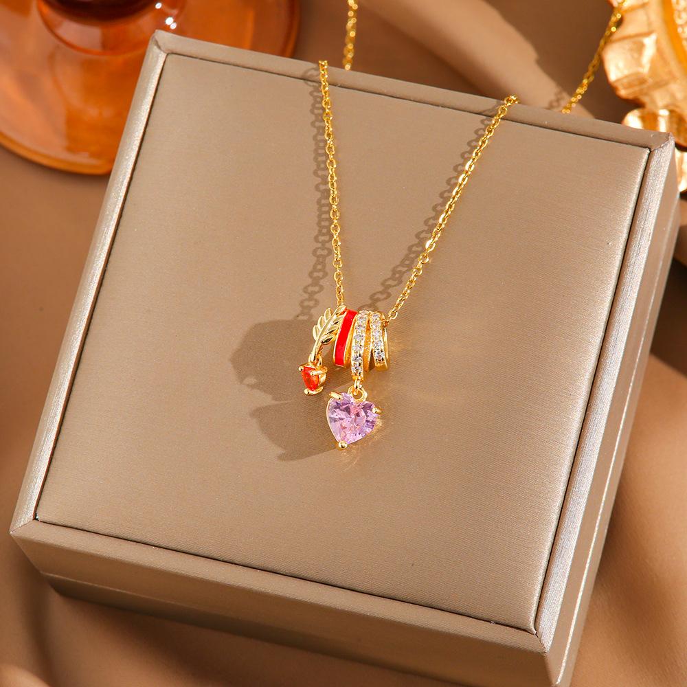 Four Leaf Clover Pendant Necklace For Women Fashionable Zircon Crystal Adjustable Chain Delicate And Versatile Jewelry