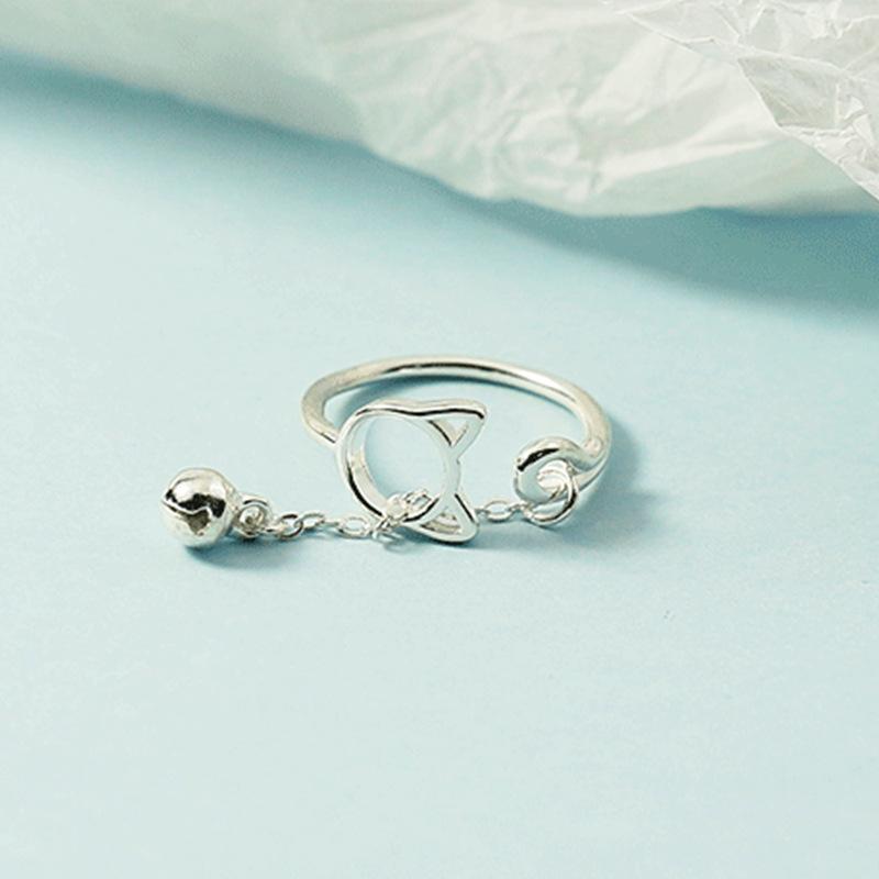 

PANJBJ 925 Stamp Silver Color Rabbit Ears Ring for Women Girl Irregular Animal Cute Jewelry Birthday Gift Wholesale Dropshipping
