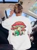 Frog Knitting Mushroom House Prints TShirts Womens Summer Soft T Shirts Loose ONeck Tops Casual AllMatch Woman Streetwear