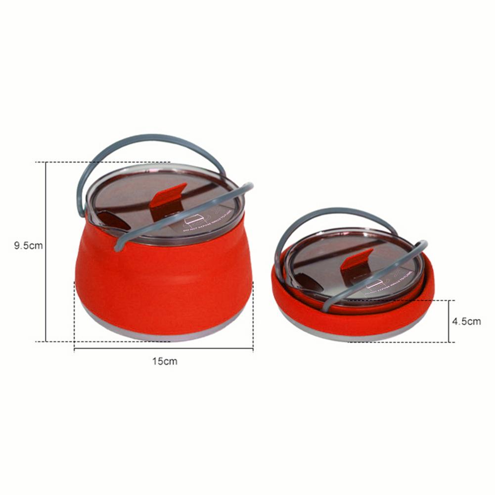 Camping Water Kettle Portable Collapsible Tea Boiling Water Pot with Handle Tableware for Camping Travel Self-Driving Essentials