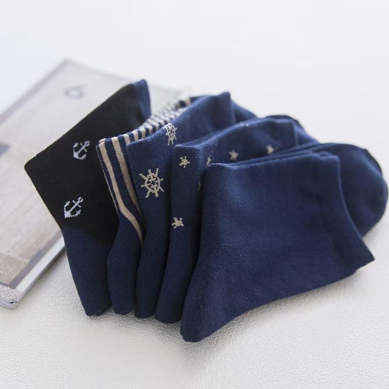 5 Pairs Men Women Breathable Crew Socks Cotton Patterned Business Casual Sports Hosiery Autumn Winter Mid Calf Socks