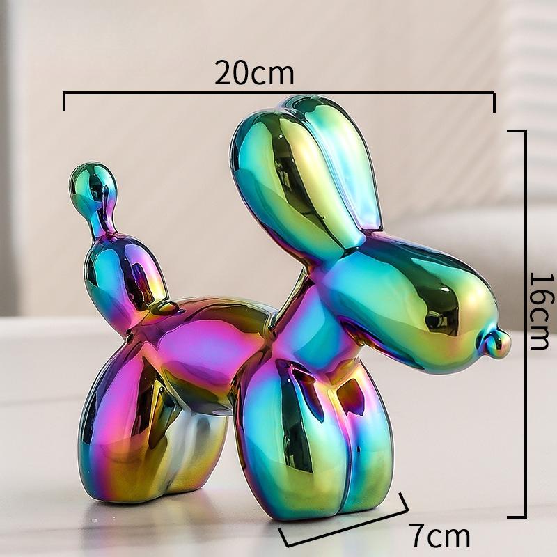 Nordic Ceramic Balloon Dog Abstract Ornament Creative Sculpture Study Room Statue Home Office Accessorie Festival Decoration
