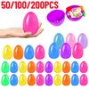 Easter Egg Twisted Opening Eggshell Fillable Gift Packing Box Reusable Colored Plastic Eggshell for Classroom Prize Supplies