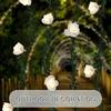 1pc White Rose With Green Leaf Vine String Light Courtyard Garden Decorative Lamp Battery Operated Suitable For Home Decor