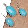 Necklace Chalcedony Natural  Beads Blue 20" Cts Round Sterling