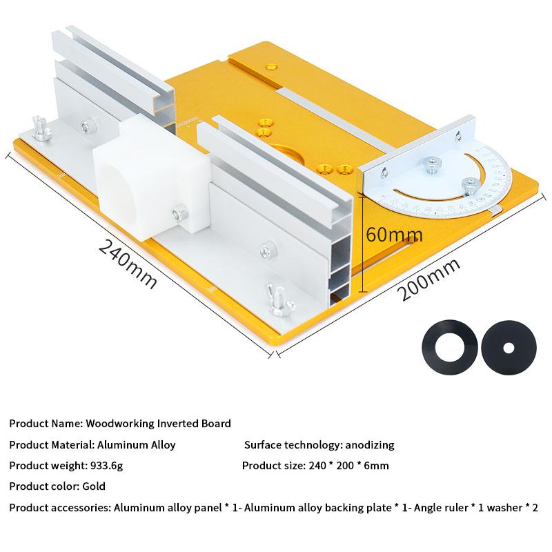 C8 Fräsliftplatten-Set - Aluminium Frästisch-Einlegeplatte, Schiebeklotz, Führungsanschlag für Holzbearbeitung