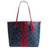 City 33 Brand Printed Letter Logo Coated Canvas Tote Shopping Bag Shoulder Bag Large Women Tote Denim-Blue CBI79-IMY3L