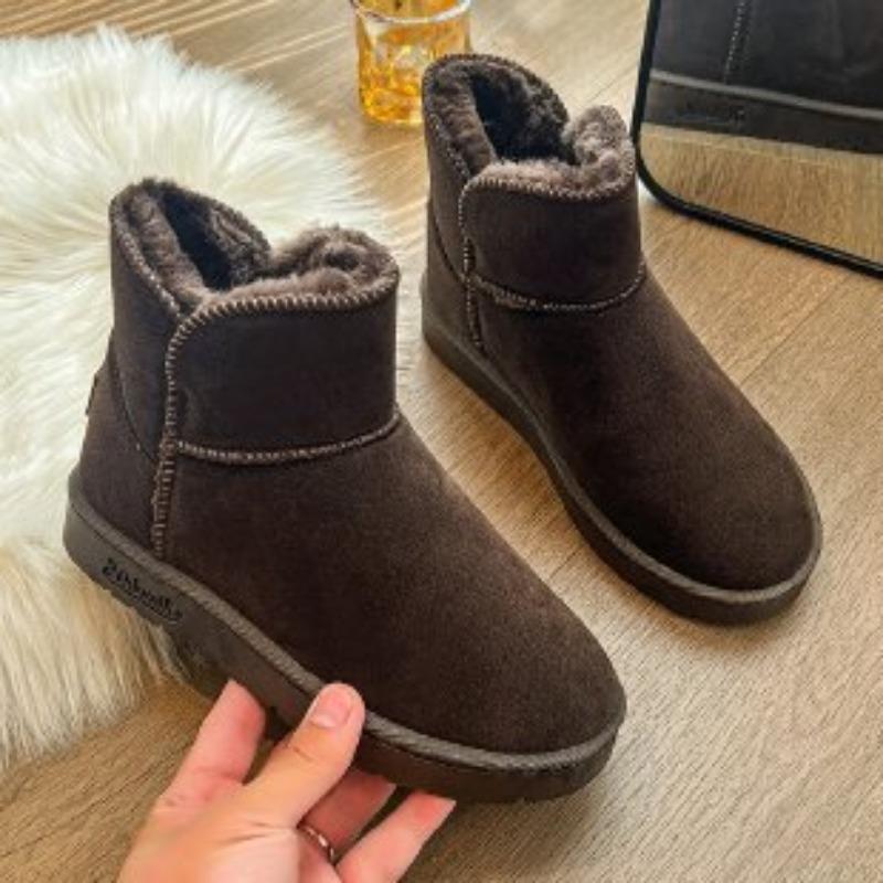 Large Size Snow Boots Women's Winter New Piled Thickened Cotton Boots Women's Warm Short Tube Bread Cotton Shoes