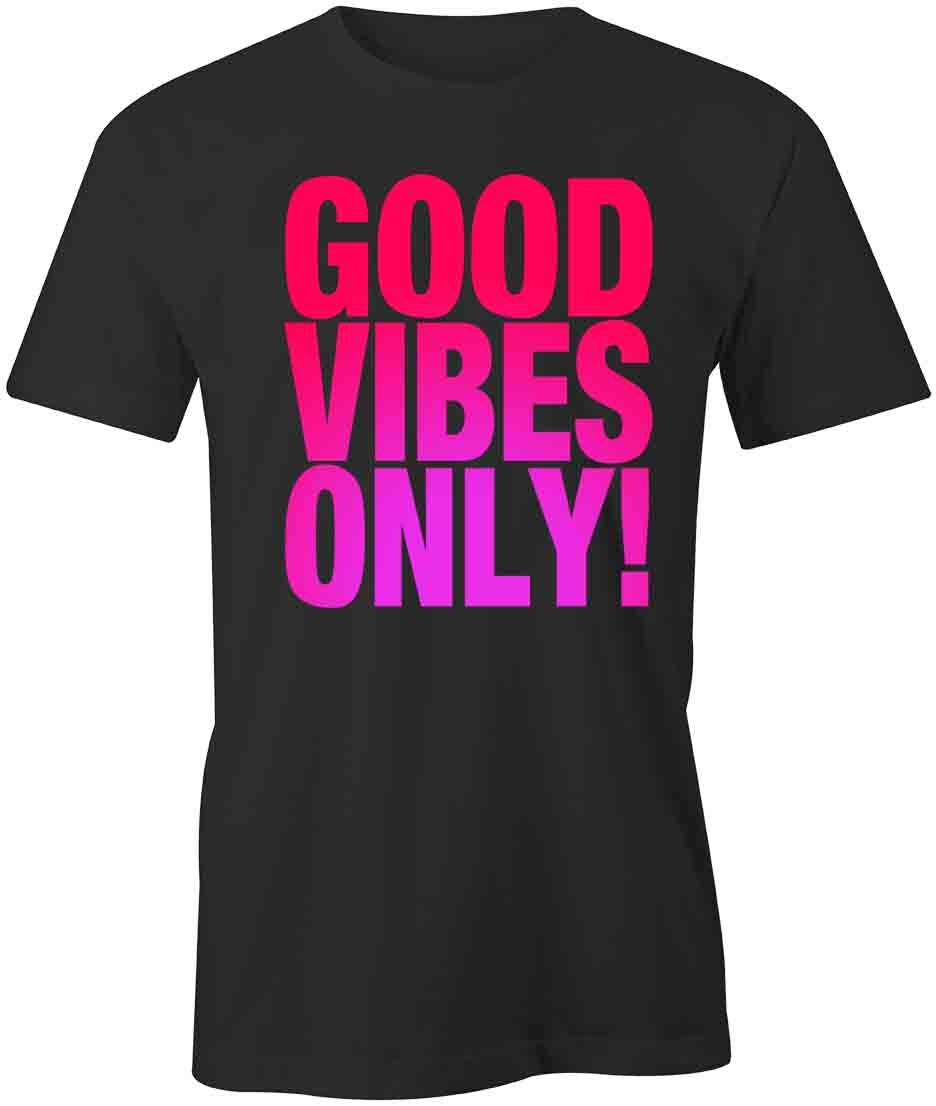 GOOD VIBES ONLY TShirt Tee Short-Sleeved Cotton POSITIVE CLOTHING S1BCA471 S