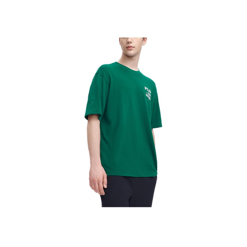 FILA Summer New Fashion Graffiti Cotton Minimalist Fit Short Sleeve T-Shirt Unisex Tops Green F11U329103F-GN
