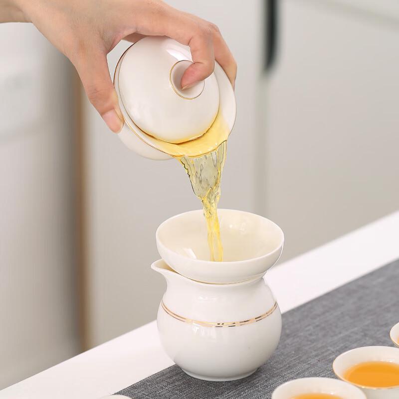 Darunyao 10-Piece White Porcelain Kung Fu Tea Set