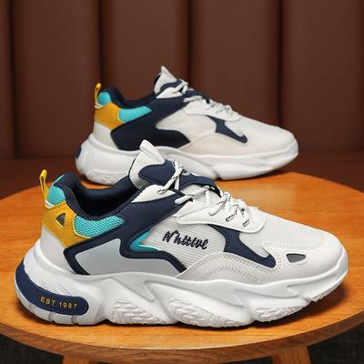 Sapatos masculinos de primavera Sapatos de malha respirável Moda masculina Tudo em um Plataforma Sapatos esportivos Sapatos casuais de corrida Daddy