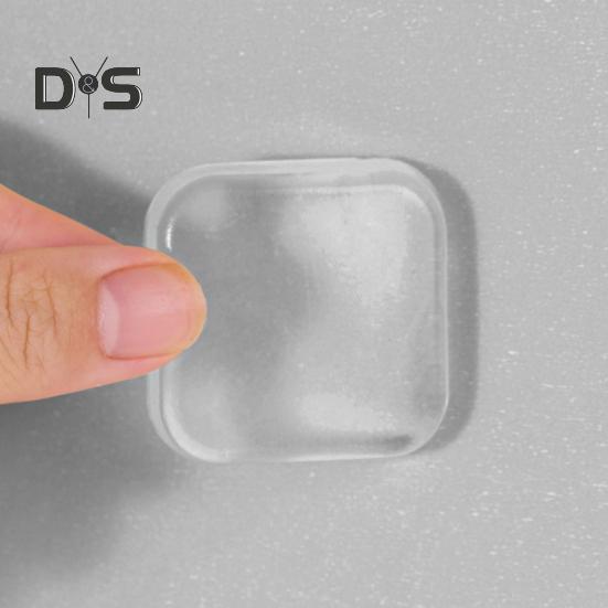 6 τμχ Διαφανές πώμα πόρτας Προστατευτικό τοίχου Αυτοκόλλητο πόμολο πόρτας σιλικόνης Προστατευτική ασπίδα αντισύγκρουσης Στρογγυλή τετράγωνη πόρτα σιγαστήρα προφυλακτήρα