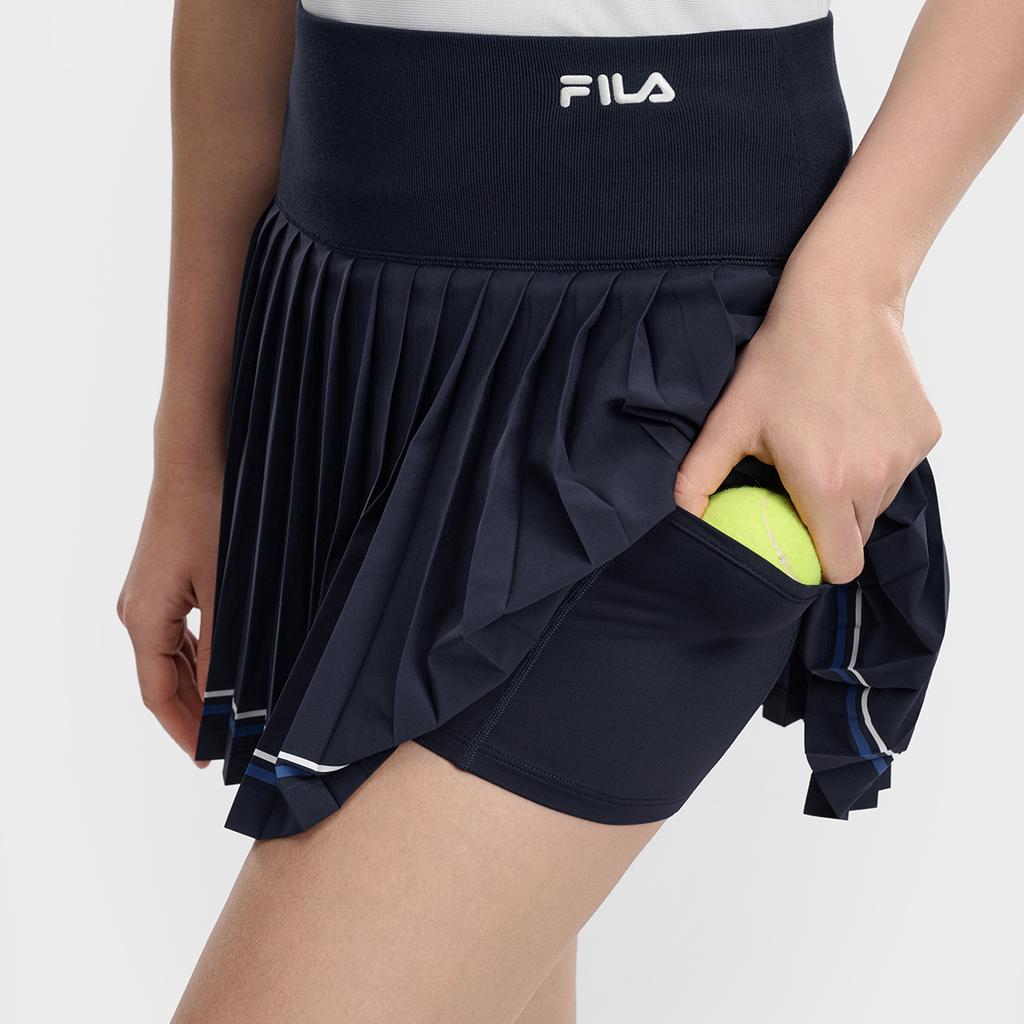 Fila Tennis Fashion Simple Sports Versatile Comfortable Pleated Tennis Skirt Women Skirts Starry-Blue A51W623301FNV