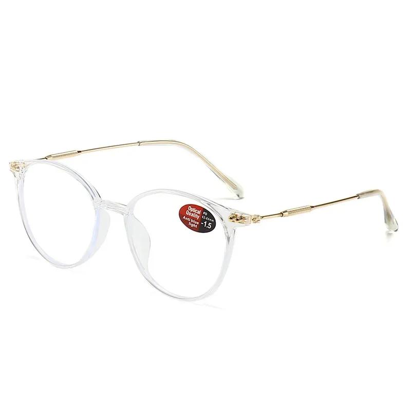 Round Anti Blue Light Reading Glasses Presbyopic Eyeglasses Computer Prescription Eyewear with Degree +1.0~+4.0 Oculos De Grau