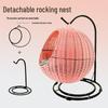 Cozy Rattan Cat Hanging Basket - Washable, Semi-Enclosed, All-Season Cat Bed for Winter Warmth