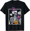 Halloween Skeleton Pumpkin Coffee Funny Costume Unisex T-Shirt