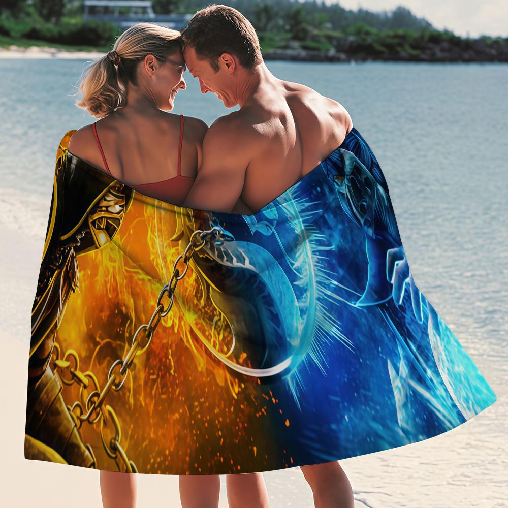 Game M-Mortal Kombat Towel Beach Towels Yoga Gym Lightweight Portable For Swimming Shower Travel Sports Accessories Sandproof