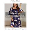 Plus Size Silk Like Print Nightgown Short Sleeve Mid-Length Cooling Sleep Dress Homewear Pullover Nightdress Summer