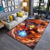 Anime Theme Carpet with Ninja Character and Fiery Design Background Suitable for Use As an Anti-slip for Living Room Bedroom Sofas