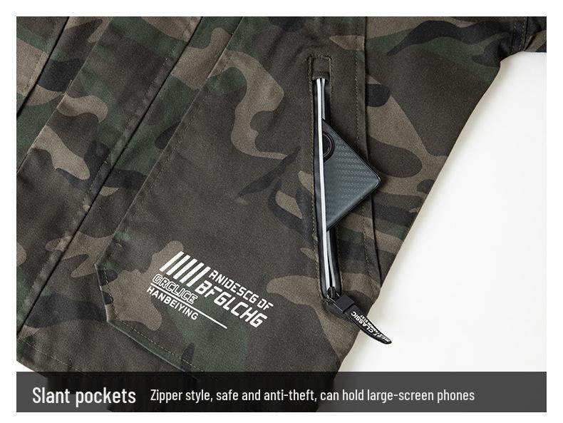 Herren Camouflage Baumwolle Elastischer Arbeitsanzug - Verdickte Schweiß- und Autoreparaturausrüstung für Frühling/Herbst.