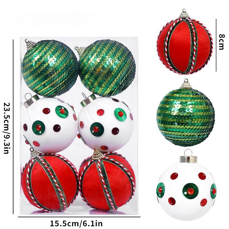 8Cm Christmas Balls Christmas Tree Ornaments Velvet Xmas Balls Button Sequins Luxury Xmas Balls Christmas Home Decorations