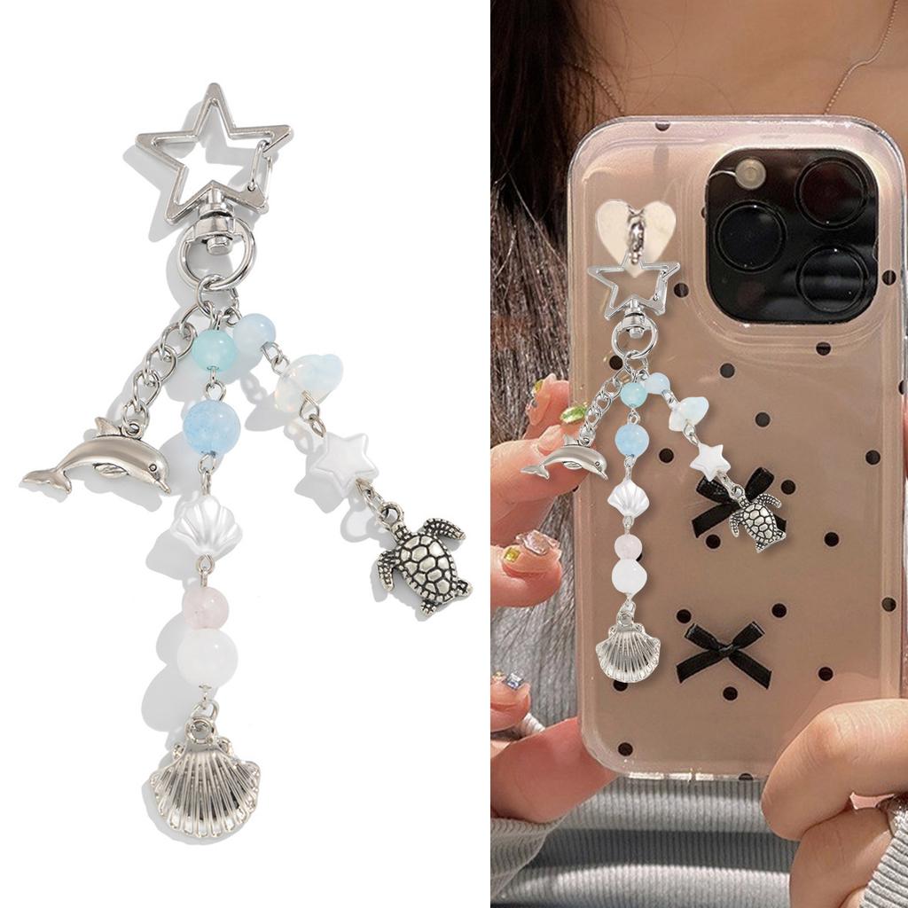 Oceanics Themed Dolphin Seashells Turtles Keychain Portable for Travel Enthusiasts And Personalize Accessories Lovers
