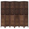 VidaXL Cloison de Séparation 6 Panneaux, Séparateur de Pièce, Écran d'Intimité, Paravent de Salon Chambre, Marron Foncé Bois 358715