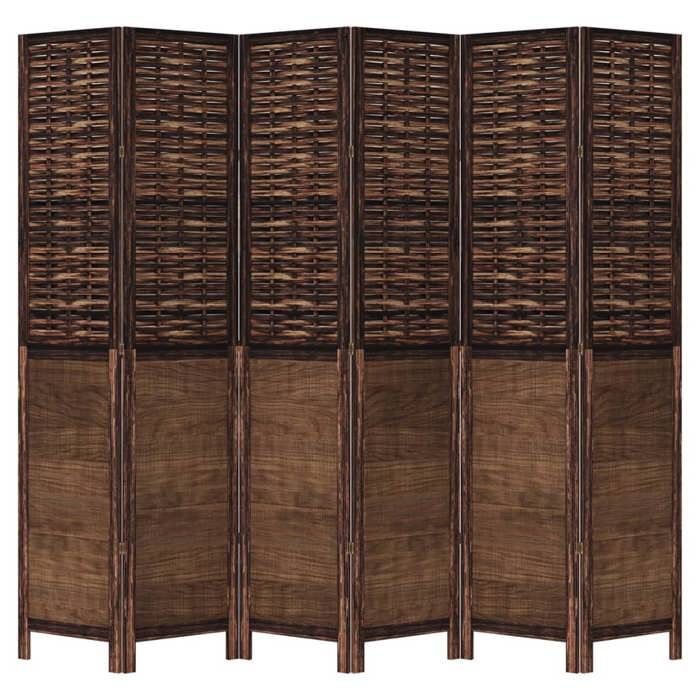 VidaXL Cloison de Séparation 6 Panneaux, Séparateur de Pièce, Écran d'Intimité, Paravent de Salon Chambre, Marron Foncé Bois 358715