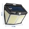 Germany Stock Outdoor Super Bright Solar Wall Light with Motion Sensor 6000K 412LEDs Waterproof 4 Sides Solar Garden Lamp