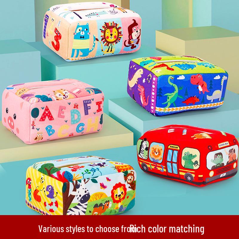 Indestructible Baby Tissue Box Toy: Early Learning Pull-Out Tissues for Ages 0-1