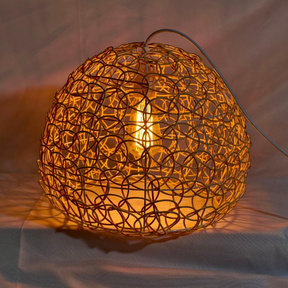 25cm Rattan Chandelier Round Bird's Nest House Straw Hat Bamboo Weaving Lamp Creative Pastoral Retro Balcony Restaurant Lamp
