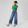 VEZFAA Women's Fashion Casual Solid Color Print High Waist Trousers Pants & Capris
