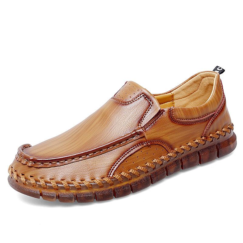 

Мужские туфли для вождения 2025 новая весна и лето дышащие мужские повседневные кожаные туфли лоферы на одной педали мужская обувь подошва из говяжьей кожи 47 хаки