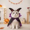 Stand Collar Dog Purple Cloak Horns Cat Gothic Headband Pet Bat Costume  Festival Carnival