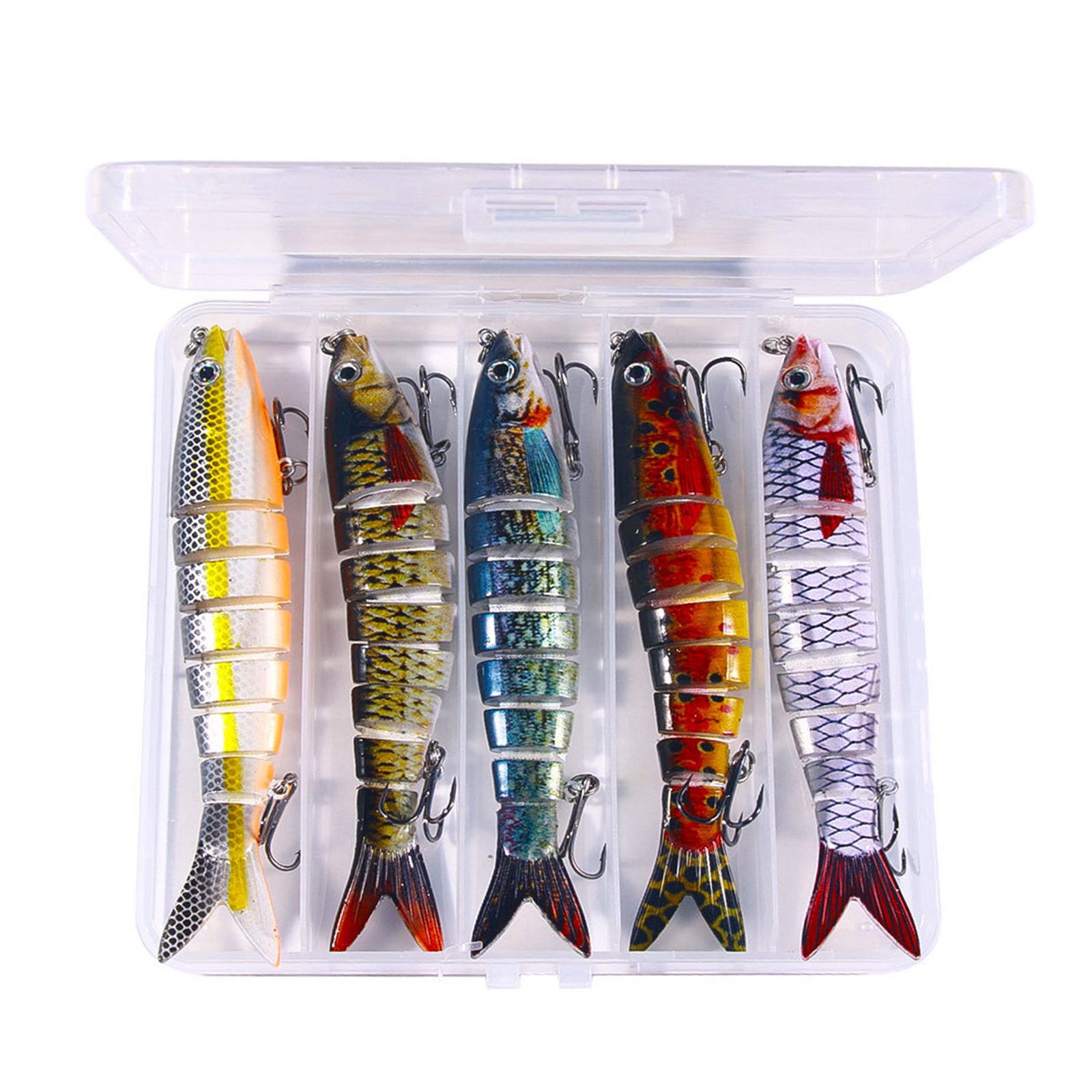 5Pcs Slow Sinking Fishing Baits Wobblers Multiple Sections Fishing Lures 3D Artificial Fishing Lures Swimbait Wobblers