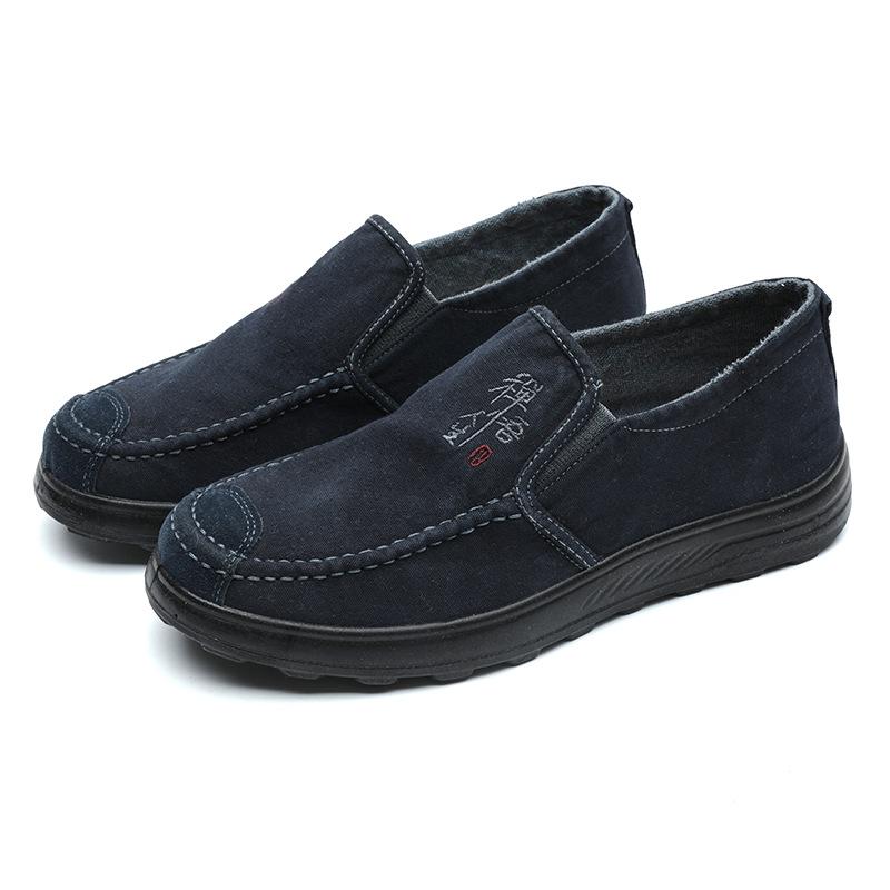 

Новая мужская обувь удобная обувь на мягкой подошве повседневная обувь универсальная обувь-лоферы на одной педали легкая обувь из вымытого холста 44 синий