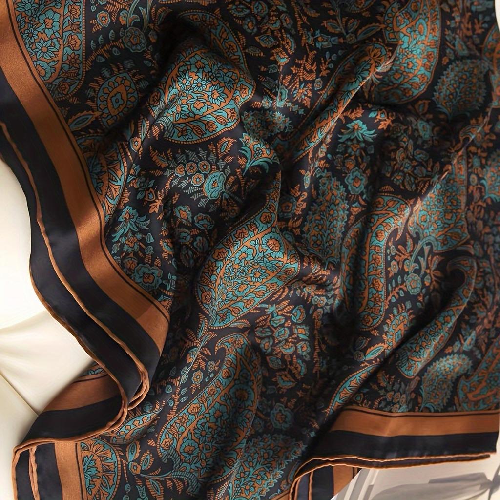 Fashionable Imitation Silk Scarf Set With Retro Waistcoat And Stylish Square Scarf Ideal For Neck Protection
