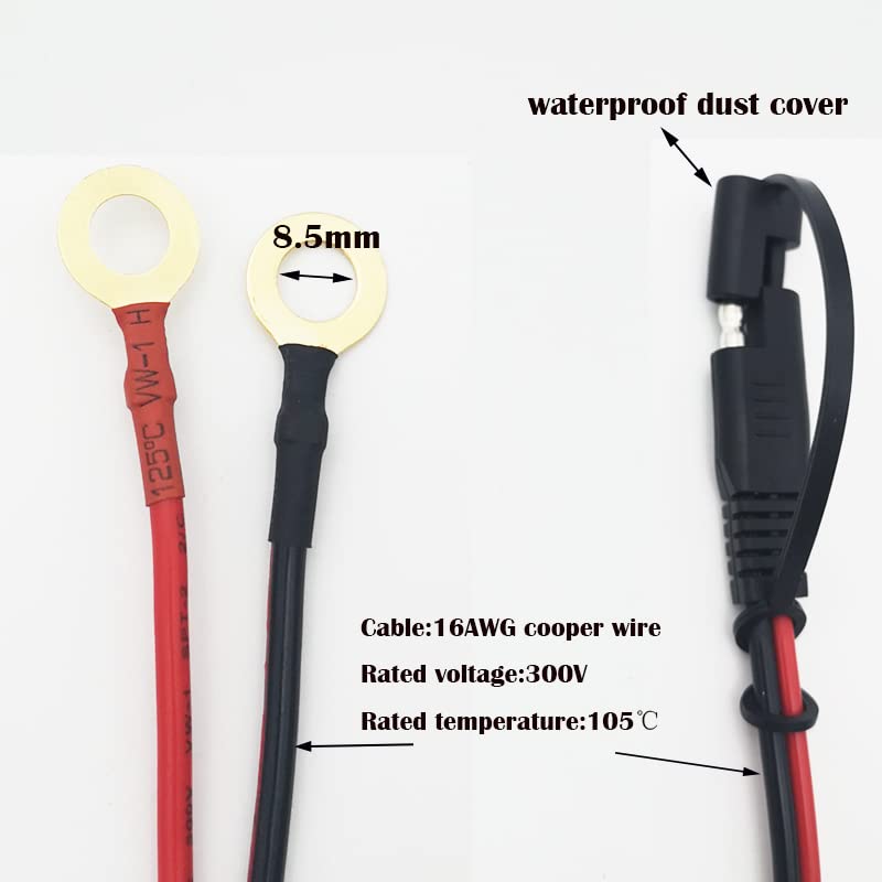 SAE Connector, CTRICALVER SAE to O-Ring Terminal Wire Harness, SAE