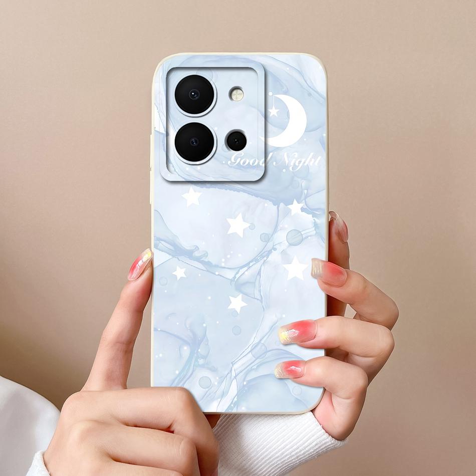 For Vivo Y36 4G 5G Phone Case Cute Design Camera Protection Back Cover For Vivo Y 36 Soft Liquid Silicone Shockproof Funda Shell