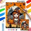 Oil Painting Art Kit Handmade Painting Diy Home Decoration for Halloween Witch Castle Pumpkin Theme