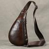 Creative fashion breast bag men's leather shoulder bag messenger bag first layer cowhide retro men's bag