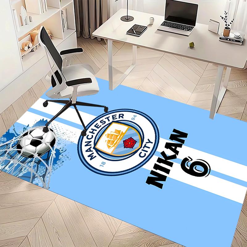 Manchester City Football Club Printed Absorbent Washable Carpet, Non-Slip Bathroom Mats, Kitchen Rugs, Yoga Mat,Living Room Entrance, Camping Picnic R
