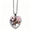 1Pc IVE Korean Girl Group Heart Necklace, Wonyoung Yujin Gaeul Time Gem Glass Jewelry