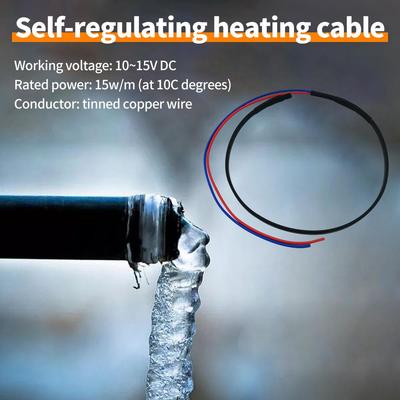 Cable calefactor de 12 V a 14 V CC para conexión de agua caliente en autocaravanas, camiones y kits de autorregulación anticongelante.