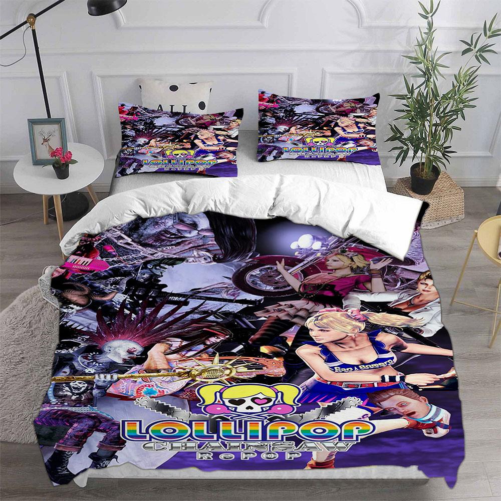 Lollipop Chainsaw Bedding Sets Bed Cover Comforter Duvet Cover Pillow Case 2-3 Pieces Sets Kids Adult Bedroom Decoration