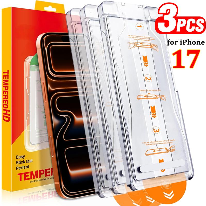 Protetor De Tela De Vidro Temperado Para iPhone 17 Pro Max 17Air 16 Película Protetora Com Remoção De Poeira Caixa De Fácil Instalação Para iPhone 17